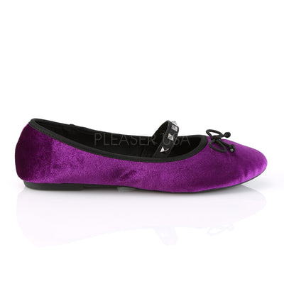 Gothic Ballet Purple Velvet Flats