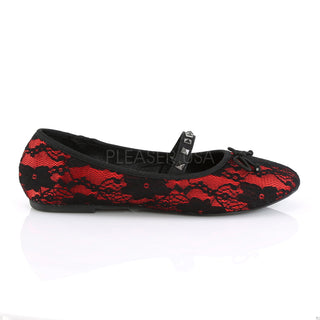 Gothic Ballet Red Satin Flats