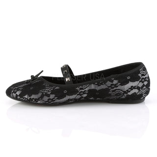 Gothic Ballet White & Black Satin Flats