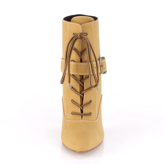 Buckle Strap Large Size Tan Ankle Boots (Size 9-17)