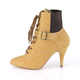 Buckle Strap Large Size Tan Ankle Boots (Size 9-17)