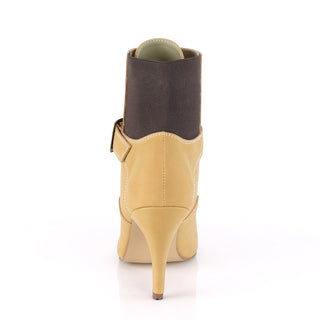 Buckle Strap Large Size Tan Ankle Boots (Size 9-17)