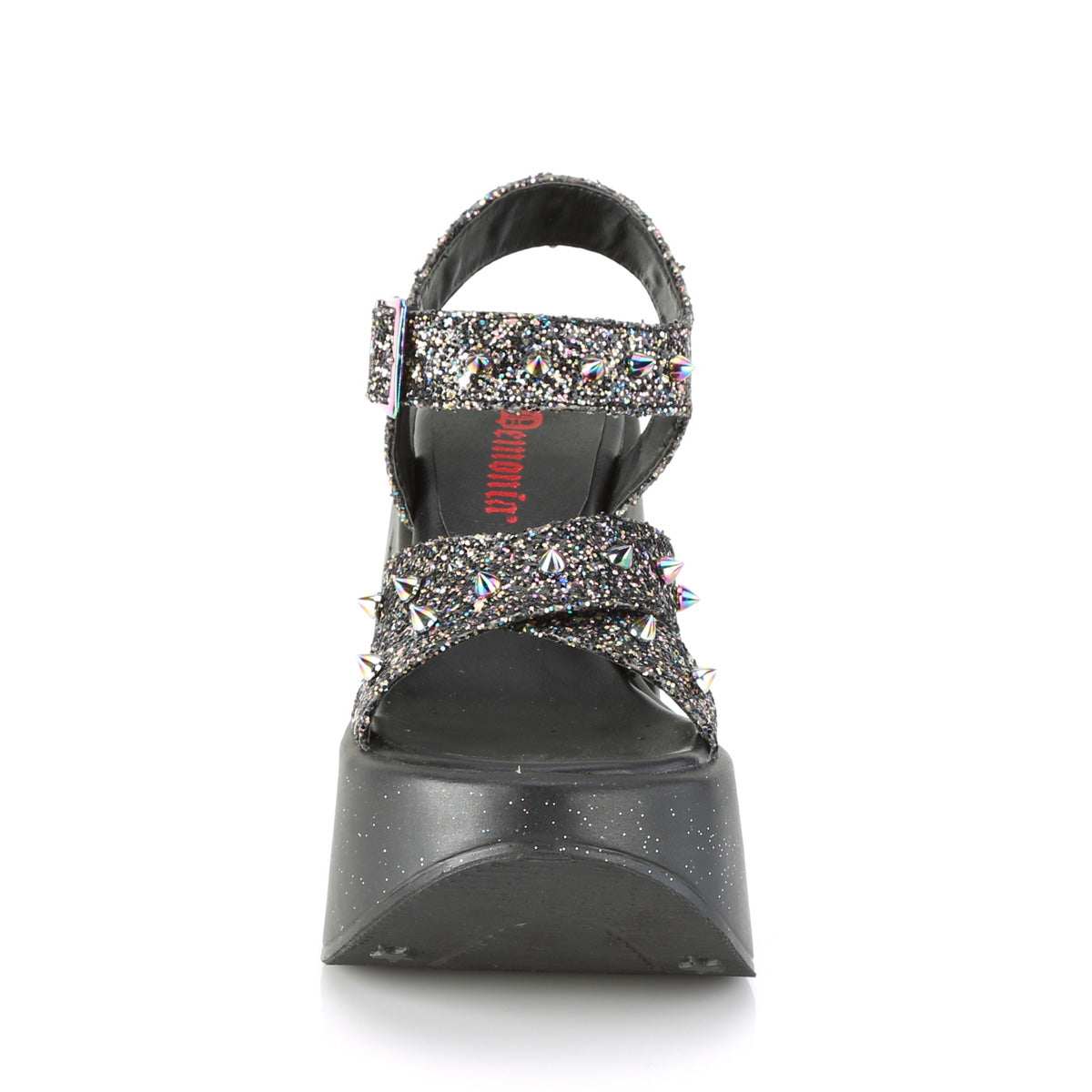 Midnight Star Wedge Black Multi Glitter Platform Sandal