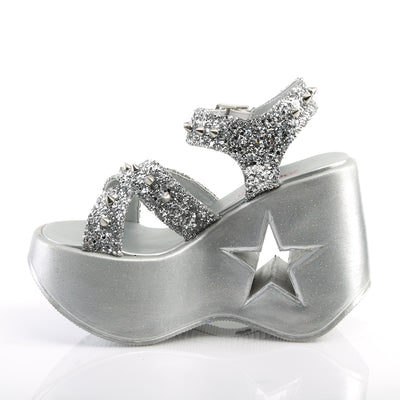 Midnight Star Wedge Platform Sandal Silver Glitter
