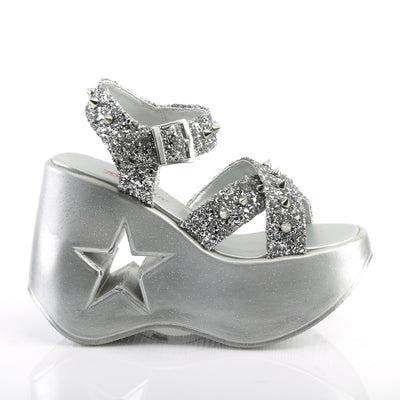 Midnight Star Wedge Platform Sandal Silver Glitter
