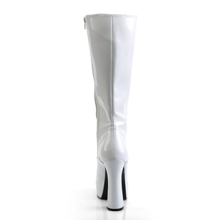 Electra-2020 White Patent Knee High Boots
