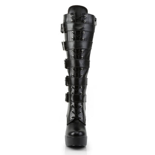 Electra-2042 Black Matte Knee High Boots