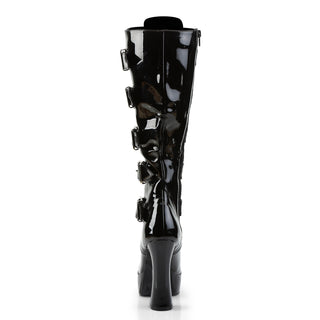 Electra-2042 Black Patent Knee High Boots