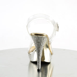 Elegant-408 Gold Rhinestone Platform Sandals