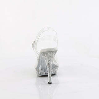 Elegant-408 Clear Rhinestone Platform Sandals