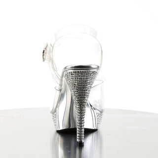 Elegant-408 Silver Rhinestone Platform Sandals