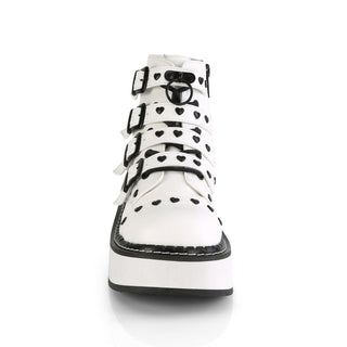 Emily-315 White My Little Gothic Hearts White Boots