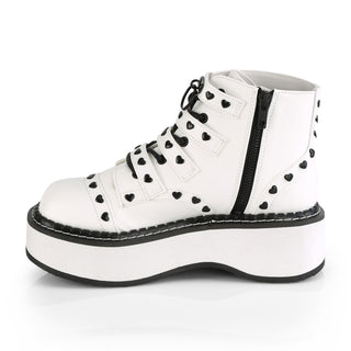 Emily-315 White My Little Gothic Hearts White Boots
