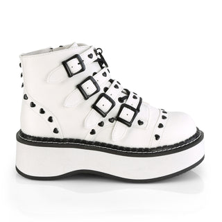 Emily-315 White My Little Gothic Hearts White Boots