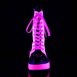 Pink Devil Neon UV Platform Boots