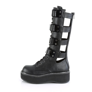 Open Back Panels Knee High Platform Boots