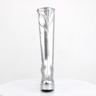 Exotica-2000 Gogo Platform Boots Silver