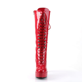 Exotica Platform Lace Up Boots Red