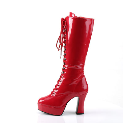 Exotica Platform Lace Up Boots Red