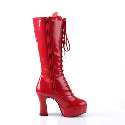 Exotica Platform Lace Up Boots Red