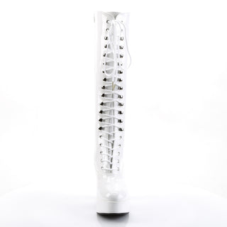 Exotica Platform Lace Up Boots White