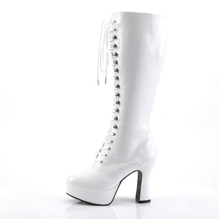 Exotica Platform Lace Up Boots White