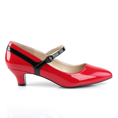Comfortable Large Size Red Classic Kitten Heels