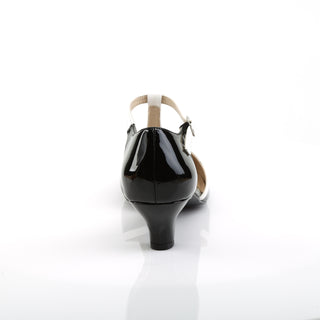 Black & White T-Strap Low Heels