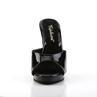Flair-401-2 Black Patent Stiletto Mules