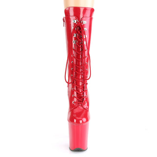 Flamingo-1050 Red Exotic Dancers Mid-Calf Boots
