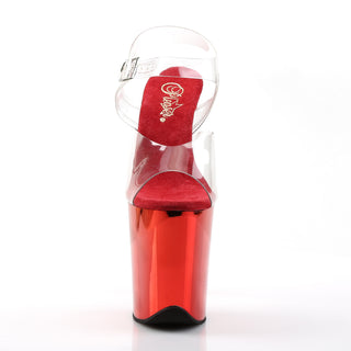 Flamingo-808 Red Chrome Platform Heels