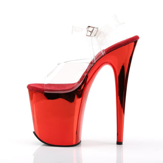 Flamingo-808 Red Chrome Platform Heels