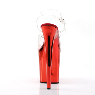 Flamingo-808 Red Chrome Platform Heels