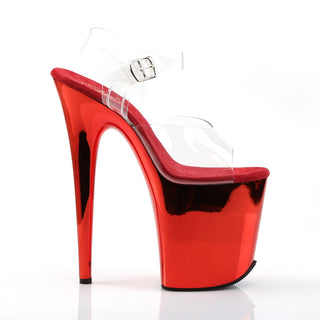 Flamingo-808 Red Chrome Platform Heels