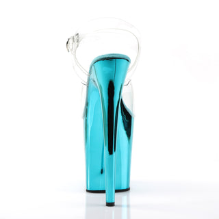 Flamingo-808 Turquoise Chrome Platform Heels