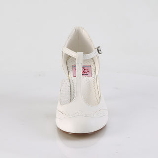 Flapper-26 White Pin Up Wedding Shoes