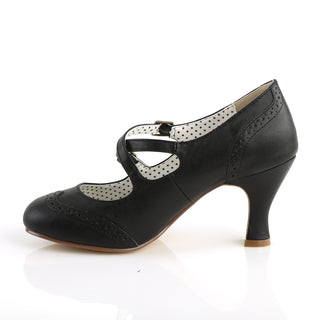 Flapper-35 Criss-Cross Mary Jane Black Pumps