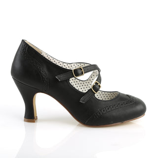 Flapper-35 Criss-Cross Mary Jane Black Pumps