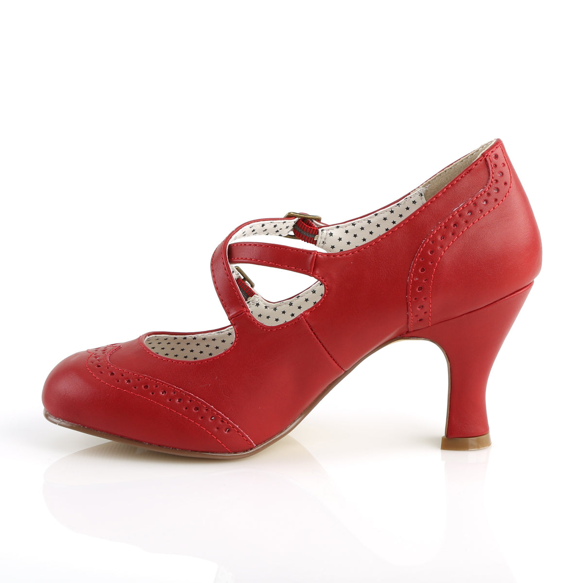 Criss-Cross Mary Jane Pumps Red