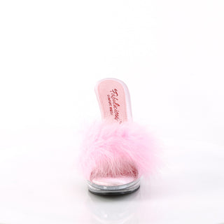 Comfort Width Marabou Slipper Pink