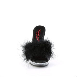 Comfort Width Marabou Slipper Black