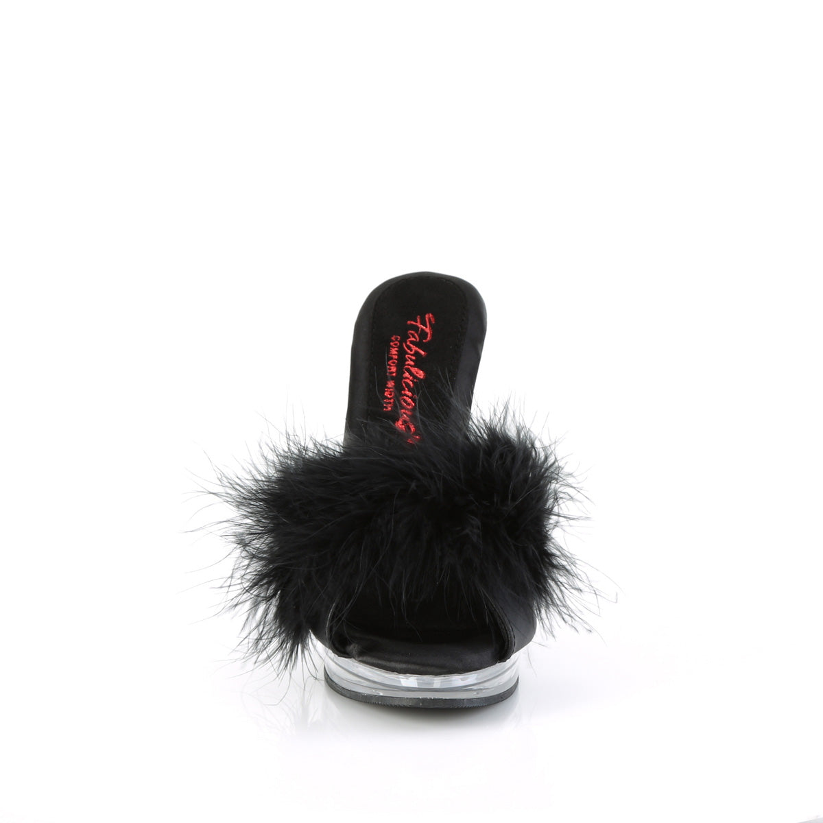 Comfort Width Marabou Slipper Black Fabulicuous Glory-501F-8