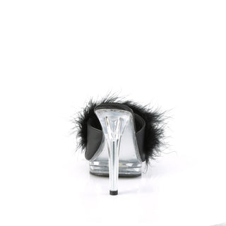 Comfort Width Marabou Slipper Black