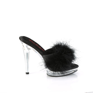 Comfort Width Marabou Slipper Black
