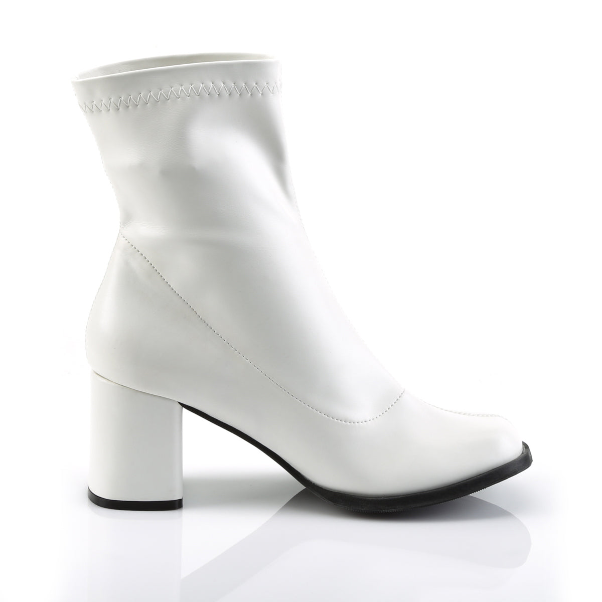 Ankle Gogo Boots White PU
