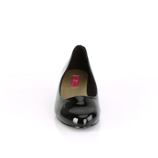 Gwen-01 Black Patent Plus Size Low-Heel Pumps (US 9–16)