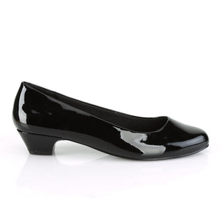 Gwen-01 Black Patent Plus Size Low-Heel Pumps (US 9–16)
