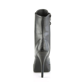 Indulge-1020 Black Matte Lace-Up Ankle Stiletto Boots