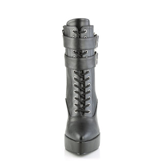 Indulge-1026 Black Matte Platform Ankle Boots