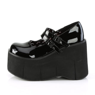 Kera-08 Black Patent Double Buckle Platform Mary Janes